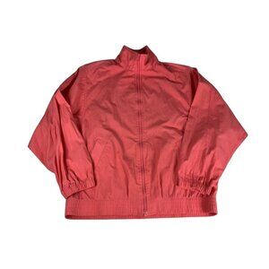 Koret Francisca Women's Jacket Top Pink Full Zip Long Sleeve Mock Neck Cotton M